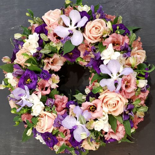 ORCHID AND ROSE WREATH