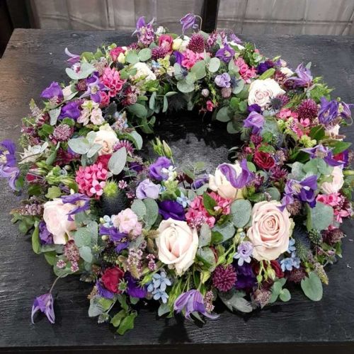 ROSE AND CLEMATIS WREATH