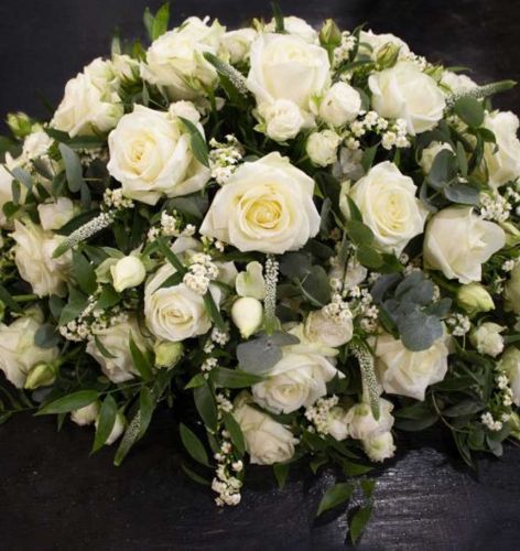 WHITE ROSE AND VERONICA ARRANGEMENT