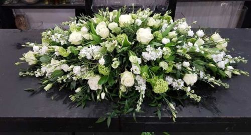 WHITE ROSE CASKET SPRAY